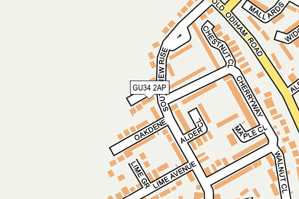 GU34 2AP map - OS OpenMap – Local (Ordnance Survey)