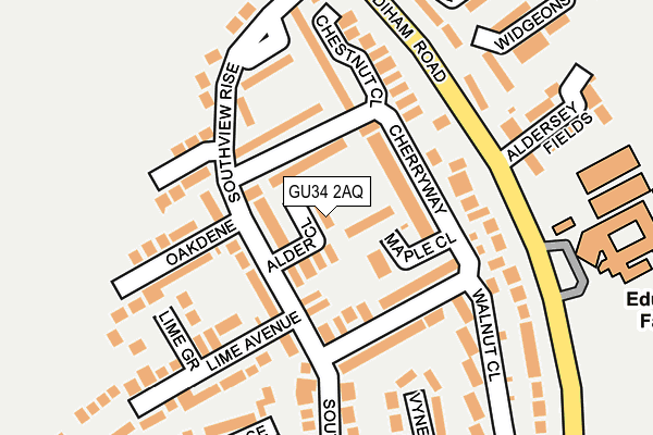 GU34 2AQ map - OS OpenMap – Local (Ordnance Survey)