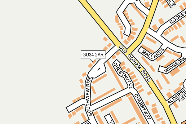 GU34 2AR map - OS OpenMap – Local (Ordnance Survey)