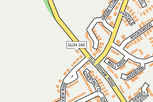 GU34 2AS map - OS OpenMap – Local (Ordnance Survey)