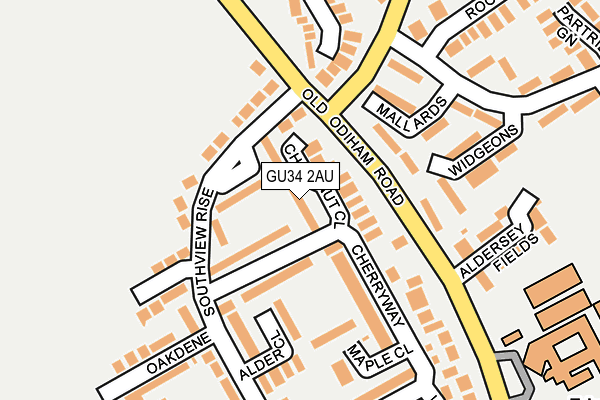 GU34 2AU map - OS OpenMap – Local (Ordnance Survey)