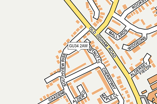 GU34 2AW map - OS OpenMap – Local (Ordnance Survey)