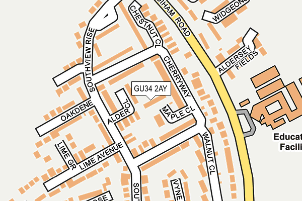 GU34 2AY map - OS OpenMap – Local (Ordnance Survey)