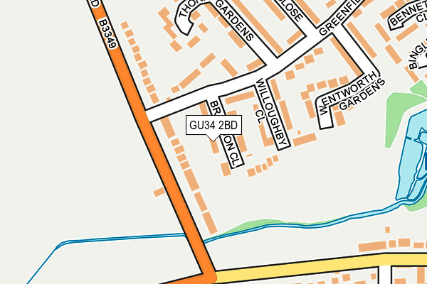 GU34 2BD map - OS OpenMap – Local (Ordnance Survey)