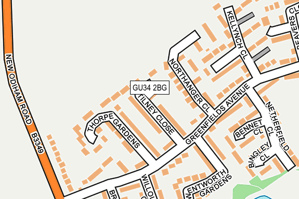 GU34 2BG map - OS OpenMap – Local (Ordnance Survey)