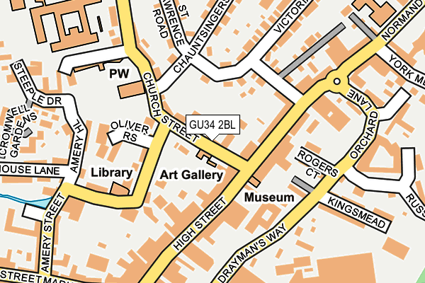 GU34 2BL map - OS OpenMap – Local (Ordnance Survey)