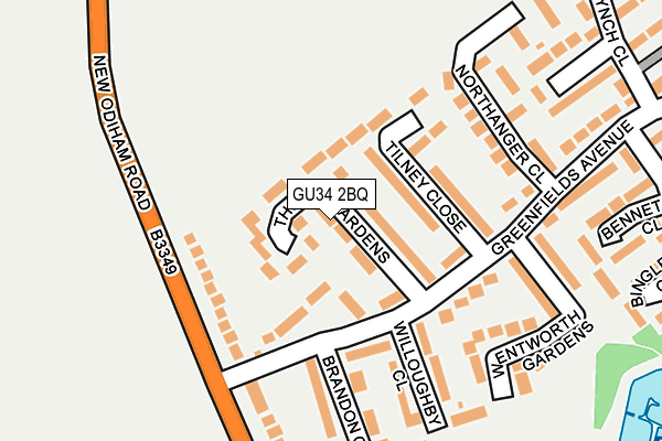 GU34 2BQ map - OS OpenMap – Local (Ordnance Survey)