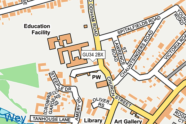 GU34 2BX map - OS OpenMap – Local (Ordnance Survey)