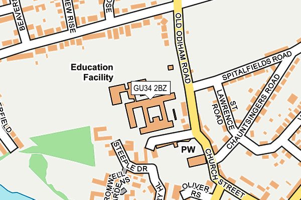 GU34 2BZ map - OS OpenMap – Local (Ordnance Survey)