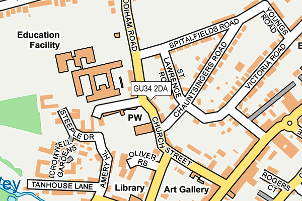 GU34 2DA map - OS OpenMap – Local (Ordnance Survey)