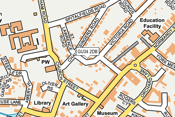 GU34 2DB map - OS OpenMap – Local (Ordnance Survey)