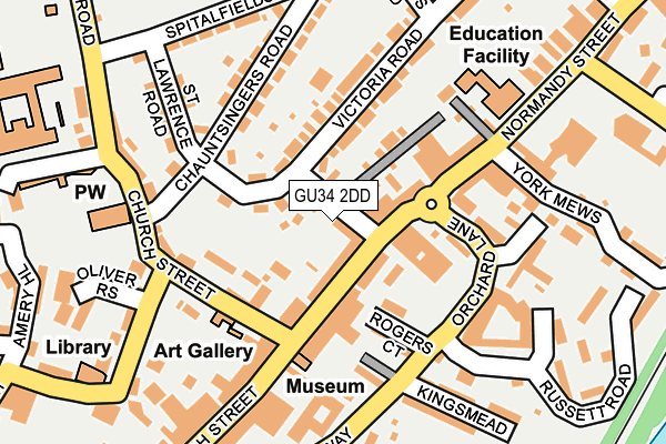 GU34 2DD map - OS OpenMap – Local (Ordnance Survey)