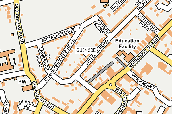GU34 2DE map - OS OpenMap – Local (Ordnance Survey)