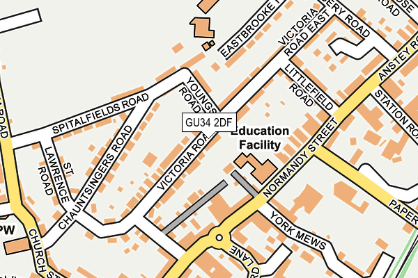 GU34 2DF map - OS OpenMap – Local (Ordnance Survey)