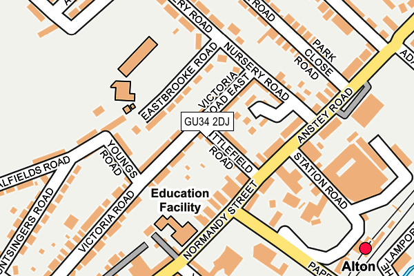 GU34 2DJ map - OS OpenMap – Local (Ordnance Survey)