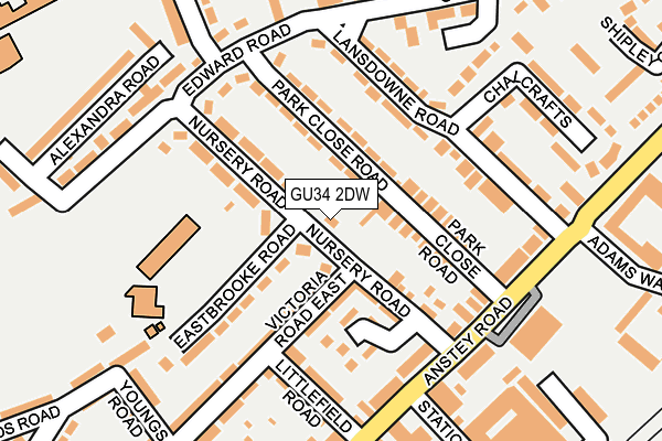 GU34 2DW map - OS OpenMap – Local (Ordnance Survey)