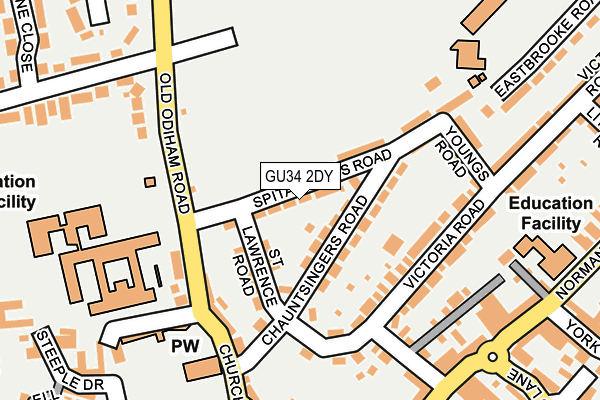 GU34 2DY map - OS OpenMap – Local (Ordnance Survey)