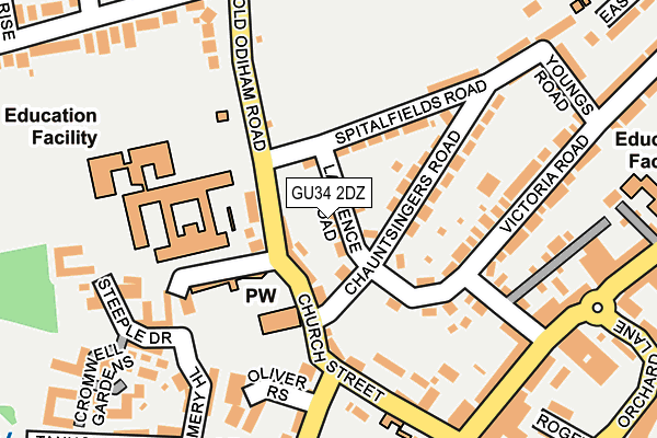 GU34 2DZ map - OS OpenMap – Local (Ordnance Survey)