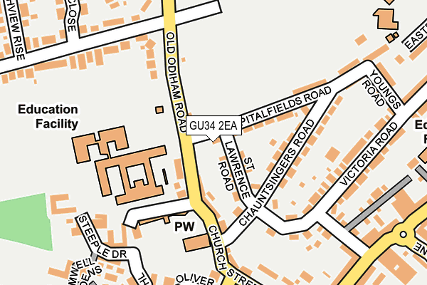 GU34 2EA map - OS OpenMap – Local (Ordnance Survey)