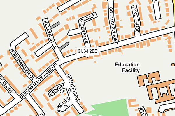 GU34 2EE map - OS OpenMap – Local (Ordnance Survey)