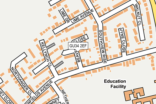 GU34 2EF map - OS OpenMap – Local (Ordnance Survey)