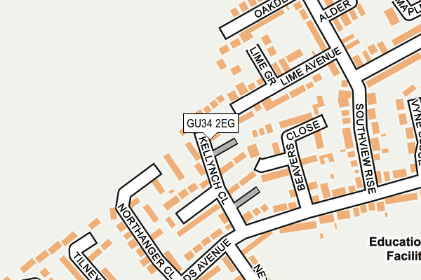 GU34 2EG map - OS OpenMap – Local (Ordnance Survey)