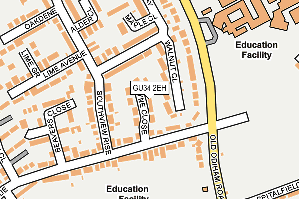 GU34 2EH map - OS OpenMap – Local (Ordnance Survey)