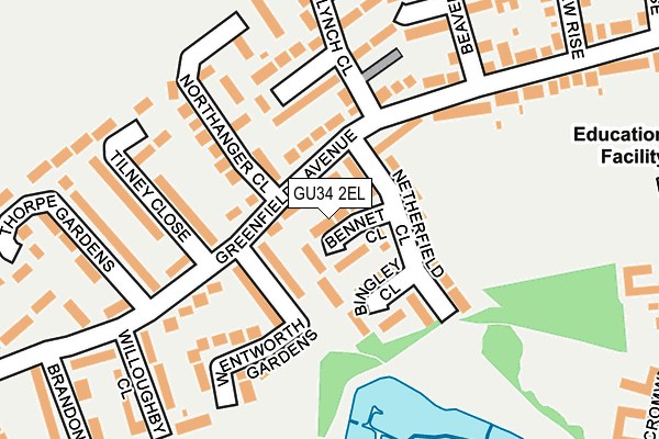 GU34 2EL map - OS OpenMap – Local (Ordnance Survey)