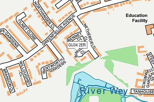 GU34 2ER map - OS OpenMap – Local (Ordnance Survey)