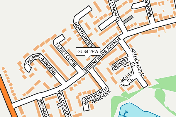 GU34 2EW map - OS OpenMap – Local (Ordnance Survey)