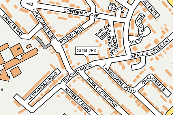 GU34 2EX map - OS OpenMap – Local (Ordnance Survey)