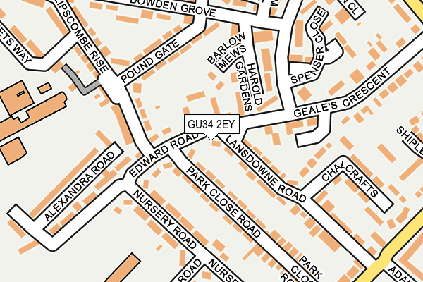 GU34 2EY map - OS OpenMap – Local (Ordnance Survey)