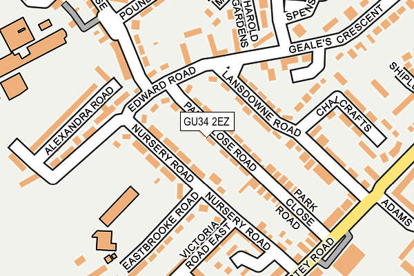 GU34 2EZ map - OS OpenMap – Local (Ordnance Survey)