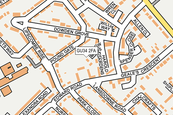 GU34 2FA map - OS OpenMap – Local (Ordnance Survey)