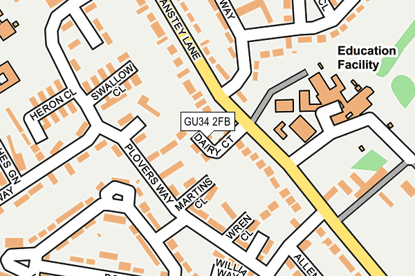 GU34 2FB map - OS OpenMap – Local (Ordnance Survey)