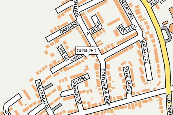 GU34 2FD map - OS OpenMap – Local (Ordnance Survey)