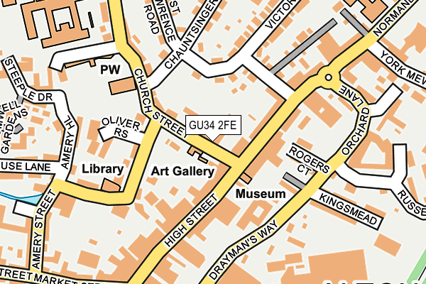GU34 2FE map - OS OpenMap – Local (Ordnance Survey)