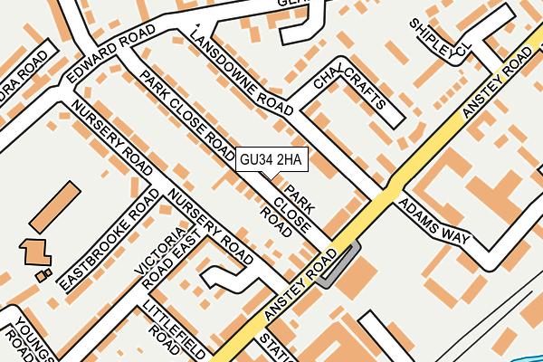 GU34 2HA map - OS OpenMap – Local (Ordnance Survey)