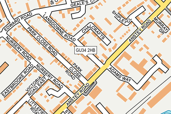 GU34 2HB map - OS OpenMap – Local (Ordnance Survey)