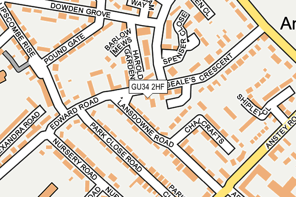 GU34 2HF map - OS OpenMap – Local (Ordnance Survey)