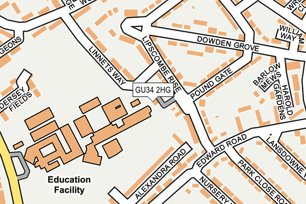 GU34 2HG map - OS OpenMap – Local (Ordnance Survey)