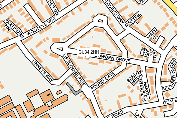 GU34 2HH map - OS OpenMap – Local (Ordnance Survey)