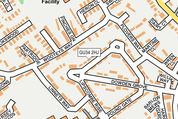GU34 2HJ map - OS OpenMap – Local (Ordnance Survey)