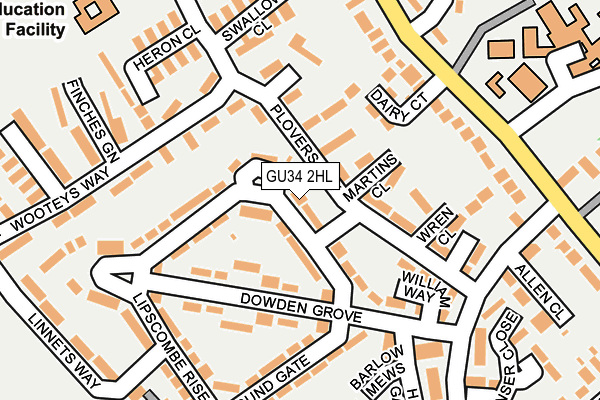 GU34 2HL map - OS OpenMap – Local (Ordnance Survey)