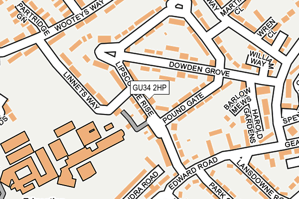 GU34 2HP map - OS OpenMap – Local (Ordnance Survey)
