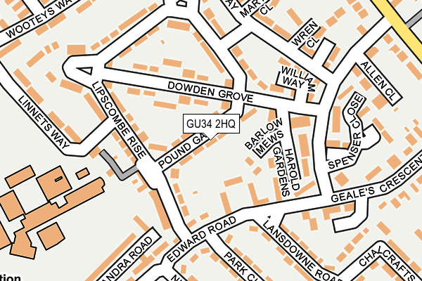 GU34 2HQ map - OS OpenMap – Local (Ordnance Survey)