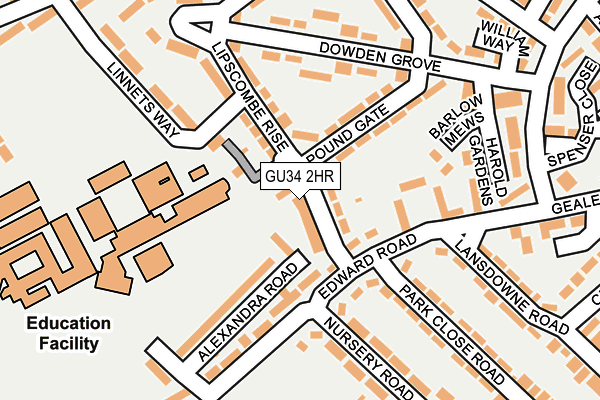 GU34 2HR map - OS OpenMap – Local (Ordnance Survey)