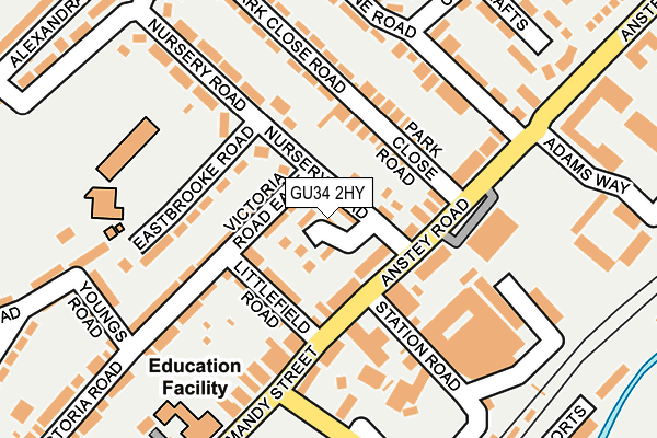 GU34 2HY map - OS OpenMap – Local (Ordnance Survey)