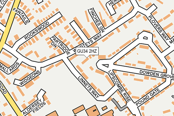 GU34 2HZ map - OS OpenMap – Local (Ordnance Survey)