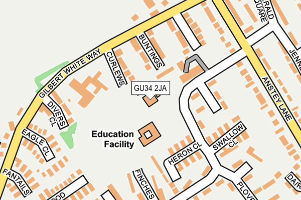 GU34 2JA map - OS OpenMap – Local (Ordnance Survey)